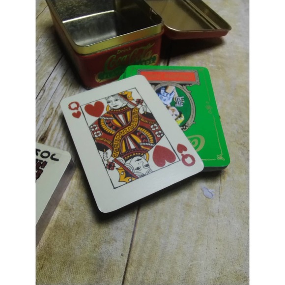 Vintage Coca-Cola Playing Cards 2 Decks Collectors Tin (lvb) - Picture 3 of 5